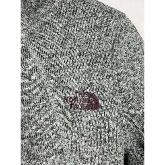 The North Face Women's Medium Crescent Knit Fleece Full Zip Jacket Heather Gray - Picture 10 of 12
